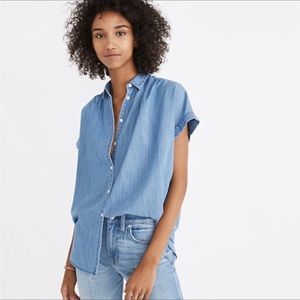 Madewell short sleeve shirt chambray